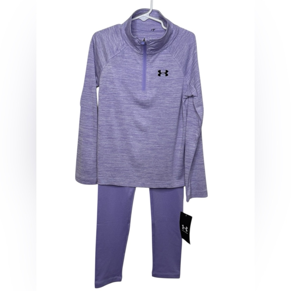 Under Armour Twist Tech 1/4 Zip & Leggings Set Size 6 NWT - Picture 2 of 5